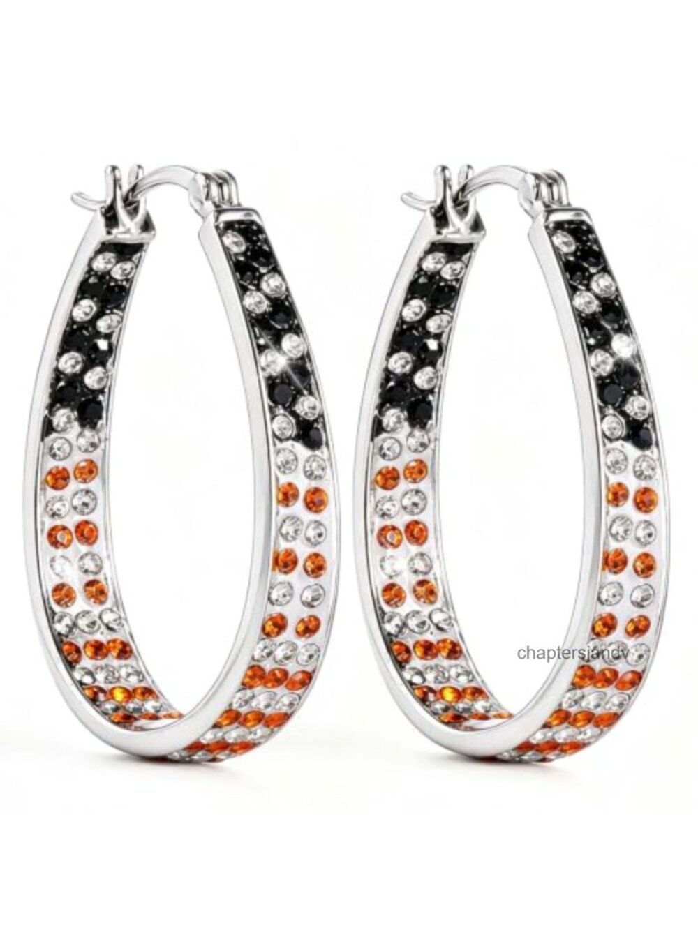 Crystal Hoop Earrings Hinged Hoop Halloween Costume Jewelry